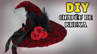 DIY: COMO FAZER CHAPÉU DE BRUXA para HALLOWEEN (SEM COSTURA)🎃 - Fantasia Festa Adulto #diyhalloween