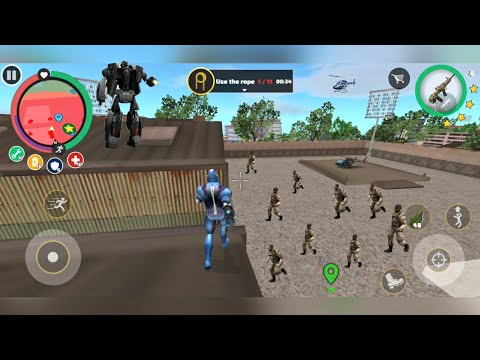 Rope Hero: Vice Town (Rope Hero on Army Base) Rope Hero Assault Machine - Android GamePlay