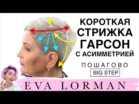 , title : 'Молодящая Женская стрижка на короткие волосы Пошагово! Уроки стрижек Евы Лорман | Стрижка Гарсон'