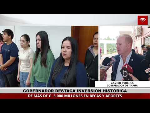 GOBERNADOR DESTACA INVERSIÓN HISTÓRICA DE MÁS DE G. 3.000 MILLONES EN BECAS Y APORTES