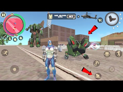 Rope Hero: Vice Town (Overturned The Car Robot) Power Full Hercules Arms - Android Gameplay HD
