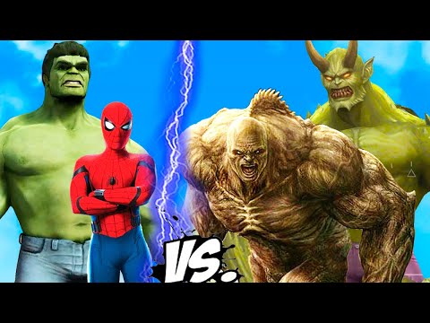 Hulk & Spider-man vs Ultimate Green Goblin & Abomination - Epic Superheroes Battle vs Monsters