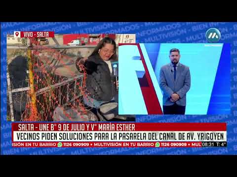 SALTA VECINOS PIDEN SOLUCIONES PARA LA PASARELA DEL CANAL DE AV YRIGOYEN