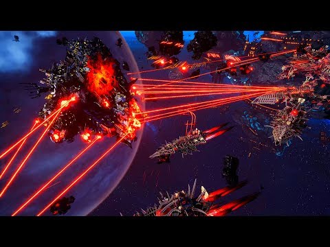 Chaos vs Orks! - Massive Battle, Skirmish Gameplay, Battlefleet Gothic Armada 2