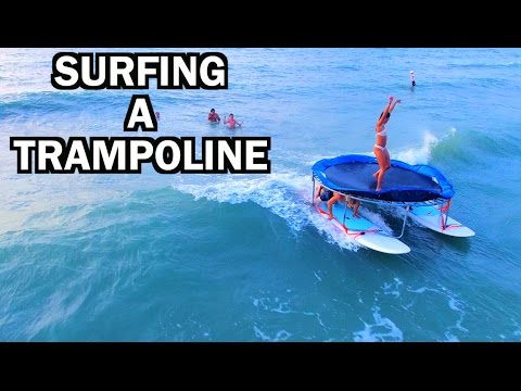 TRAMPOLINE SURFING IN A HURRICANE!!! | JOOGSQUAD PPJT