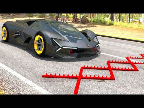 Spike Strip Multi-Vehicle Pileup Crashes #23 - BeamNG Drive Satisfying Crashes