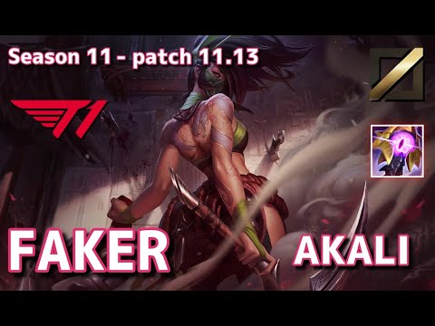 【韓国サーバー/C1】T1 Faker アカリ(Akali) VS BRO Lava レネクトン(Renekton) MID - Patch11.13 KR Ranked【LoL】