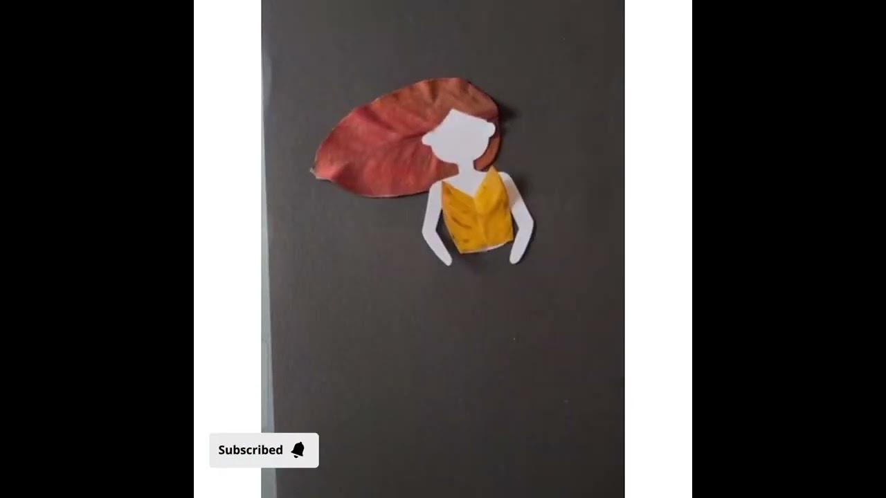 leaves Art|doll making idea #leavesart/leaf art for kids