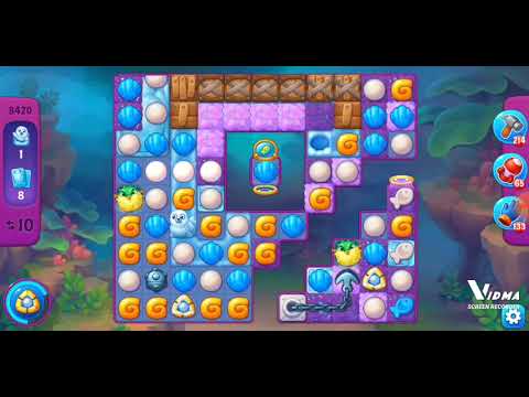Fishdom. 8420 super hard level no boosters and diamonds. 15 moves