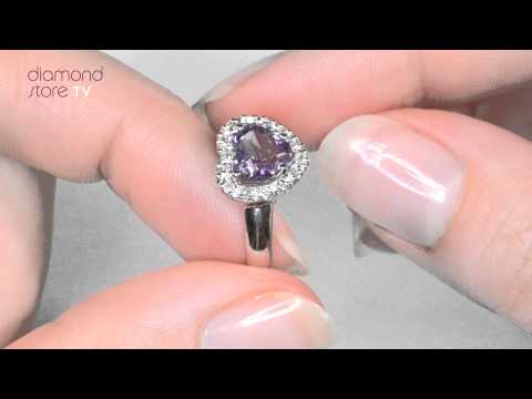 N4309 - 1.03ct Amethyst & Diamond Ring In 18K White Gold