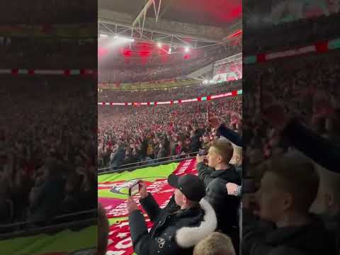 Liverpool supporters singing Dua Lipa EFL cup final winners 2022