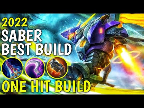 SABER BEST BUILD 2022 | TOP 1 GLOBAL SABER BUILD AND EMBLEM | SABER GAMEPLAY | ONE SHOT BUILD