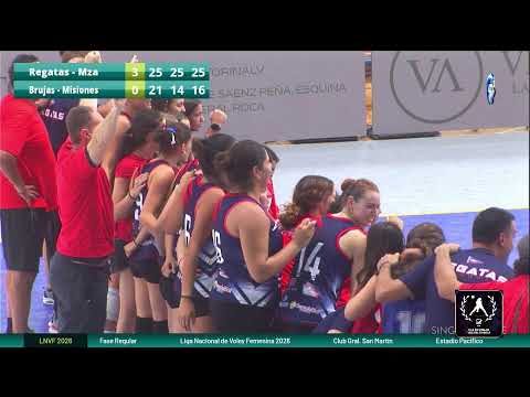 Club Mendoza de Regatas vs Brujas Misiones cancha 1 LNVF 2026