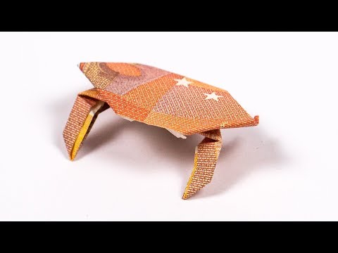 Geldschein falten Reise, eine Krabbe aus Geld falten