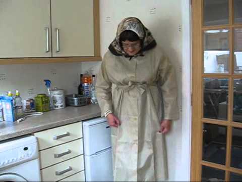 Beige Nylon Mac Belted