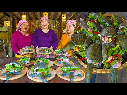 Amazing Cooking Turtles Steam in Salt Recipe | Yummy Turtle Roasted with Salt