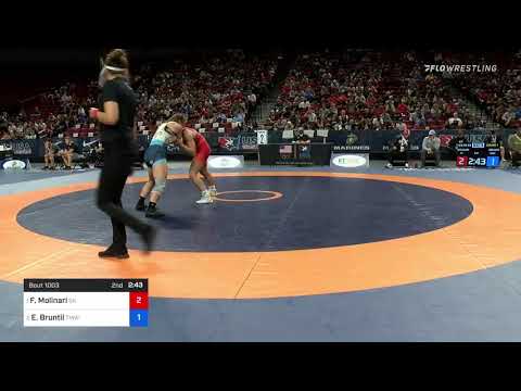 65 Kg Round 1 - Forrest Molinari, Sunkist Kids Wrestling Club Vs Emma Bruntil, Titan Mercury Wrest