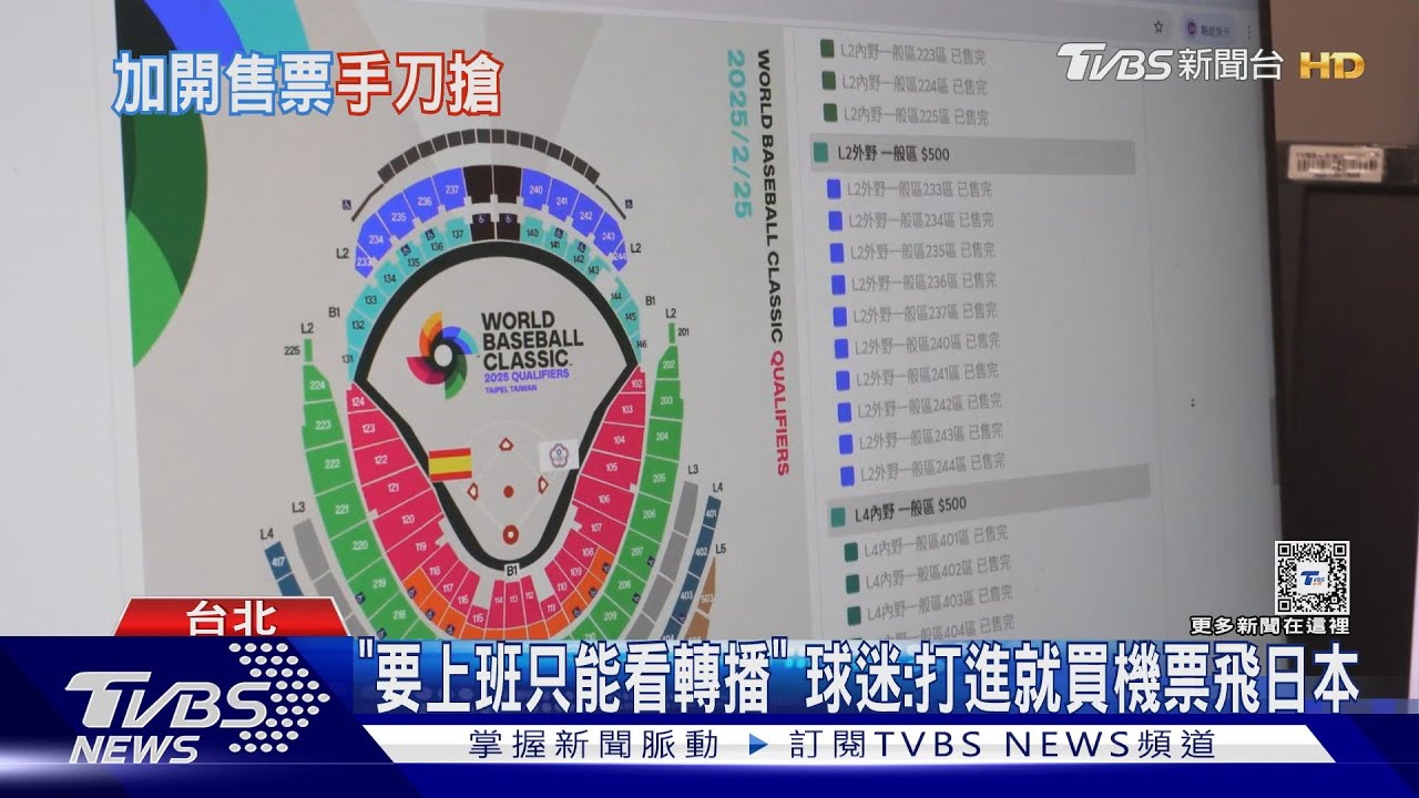 WBC資格賽/晉級附加賽釋2.5萬票!球迷搶票崩潰:轉20分