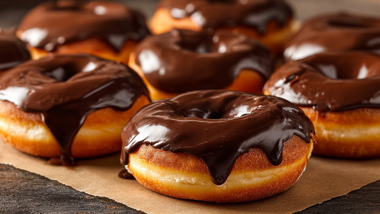 Omas einfache Donuts mit Orangenquark und Milchschokolade by Rezepte von Roman — recipe photo