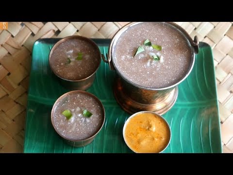 Aadi koozh recipe | Aadi pandigai ragi koozh recipe