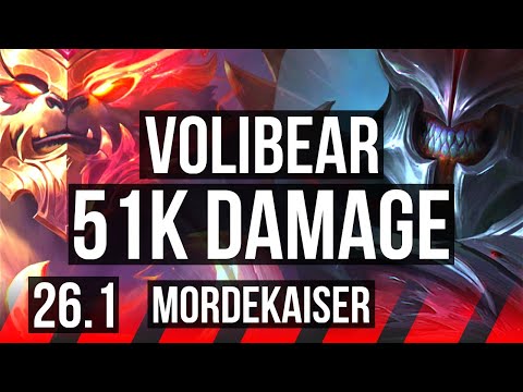 VOLIBEAR vs MORDEKAISER (TOP) | 51K damage, Good KDA: 20/2/6 | KR Master | 26.1