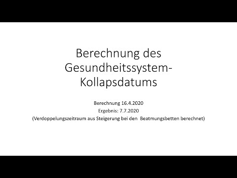 Gesundheitssystem - Kollaps durch Corona Datumsberechnung: 7.7.20