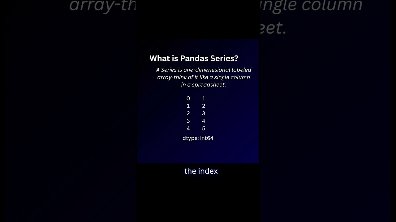 Pandas Series in 30 Seconds! Quick Python Tutorial | #shorts
