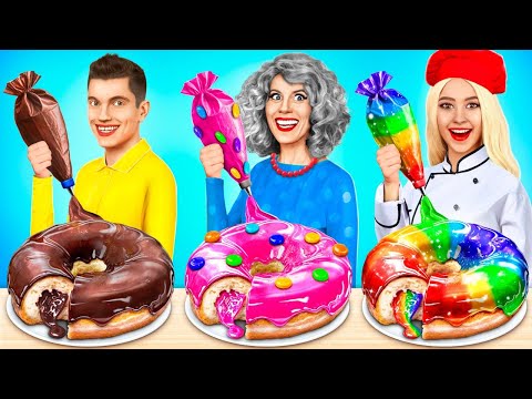Me vs Grandma Cooking Challenge! Cake Decorating Tasty Challenge by YUMMY JELLY