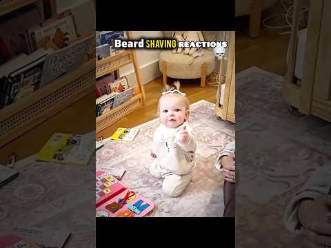A little girl's reaction to shaving her beard 👍🏼