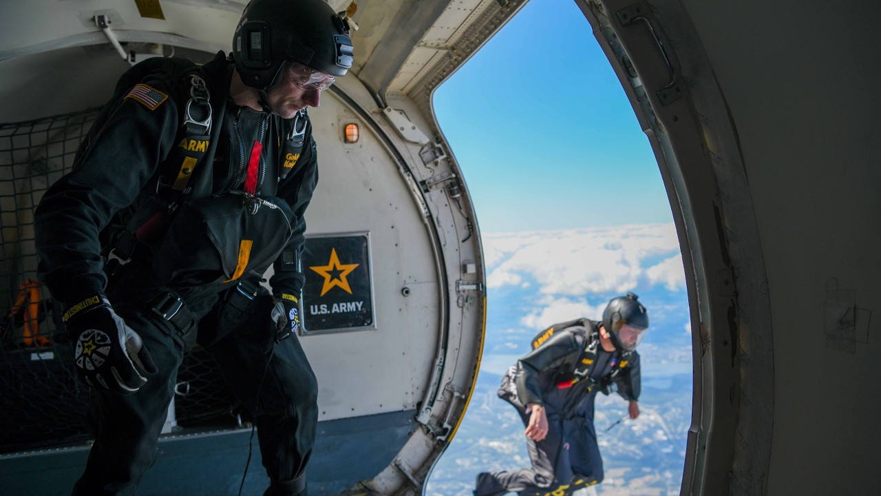United States Army Golden Knights Parachute Team Delivers the U.S. Flag at the Acura Grand Prix 2026