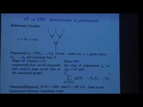 Geometric complexity theory from a combinatorial viewpoint - Greta Panova