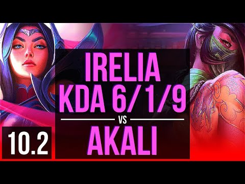 IRELIA vs AKALI (TOP) | KDA 6/1/9, 3 early solo kills, 900+ games | Korea Diamond | v10.2