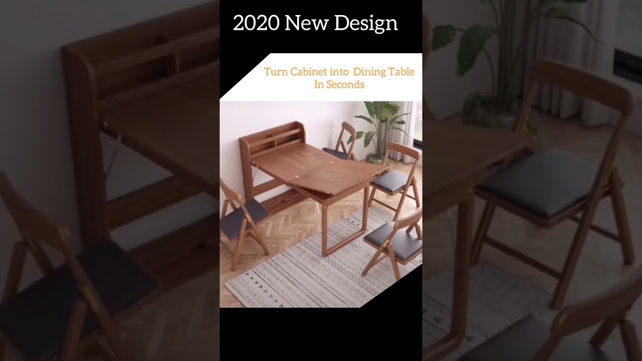 Solid Wood Folding Multifunctional Dining Table for Small Apartments