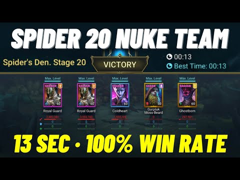 Spider 20 Speed Nuke Team - 13 Sec Runs - 100% Win Rate - No Septimus / No Reset Champ!