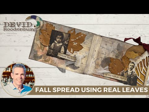 Journal spread using real leaves! #artjournal #mindfuljournaling #fallvibes