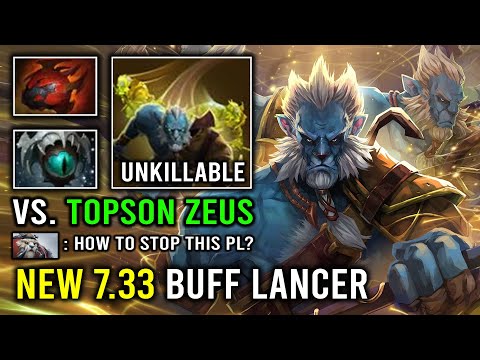NEW 7.33 Buff Updated Phantom Lancer 1v5 Unlimited Illusion Army Against Topson Zeus 11K MMR Dota 2