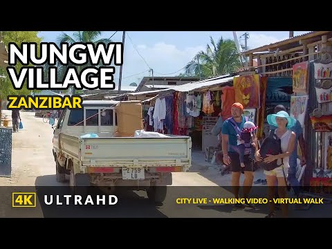 4K Walking the center of Nungwi village Zanzibar ❤️