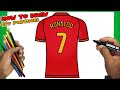 How To Draw CRISTIANO RONALDO Shirt  7 - PORTUGAL CR7 ⚽