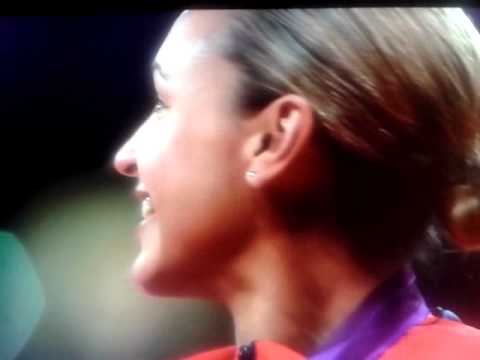 Jess ennis getting the gold medal