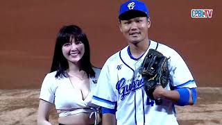 [轉錄] 嘉義田慎節議員中職熱身賽開球影片