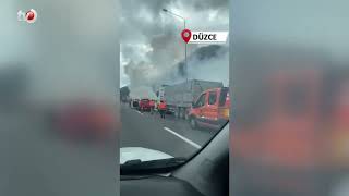 TEMde Minibüs Yangını