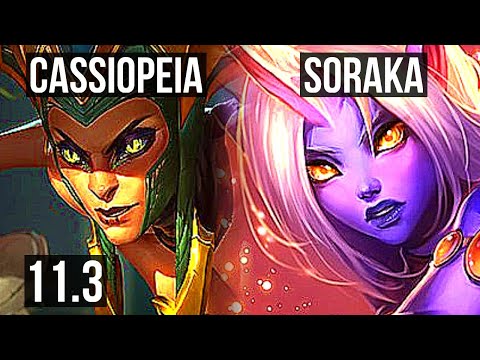CASSIOPEIA vs SORAKA (MID) | 7/0/4, Godlike, 300+ games | BR Grandmaster | v11.3