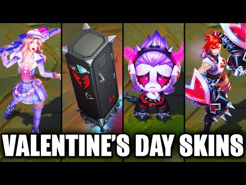 All New Heartache & Heartthrob Skins Spotlight Caitlyn Vi Amumu (League of Legends)