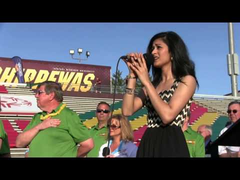 Shubha Vedula performs the Star Spangled Banner at the 2014 State Summer Games