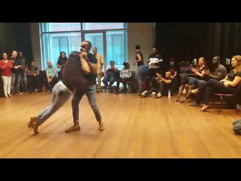 semba. after class demo.  Belihna & Vivaldo Neto