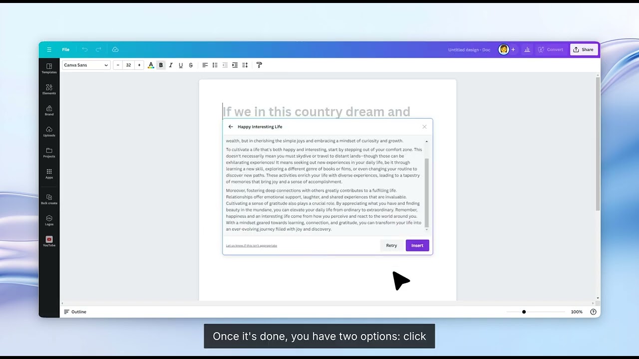 How to Use Magic Write in Canva - AI Text Generation Tutorial