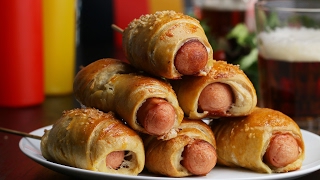 Cheesy Pretzel Corn Dogs