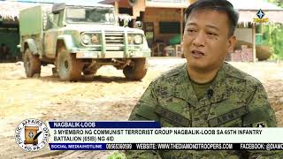 Tatlong miyembro ng Communist Terrorist Group nagbalik-loob sa pamahalaan