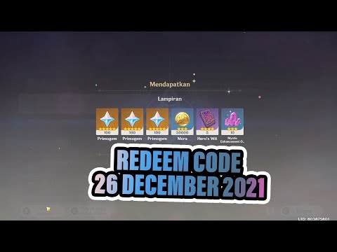 Genshin Impact 2.4 - Redeem Code 26 Dec 2021