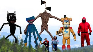Siren Head Huggy Libra FNAF Freddy vs Cartoon Cat Siren Head & Cartoon Cat